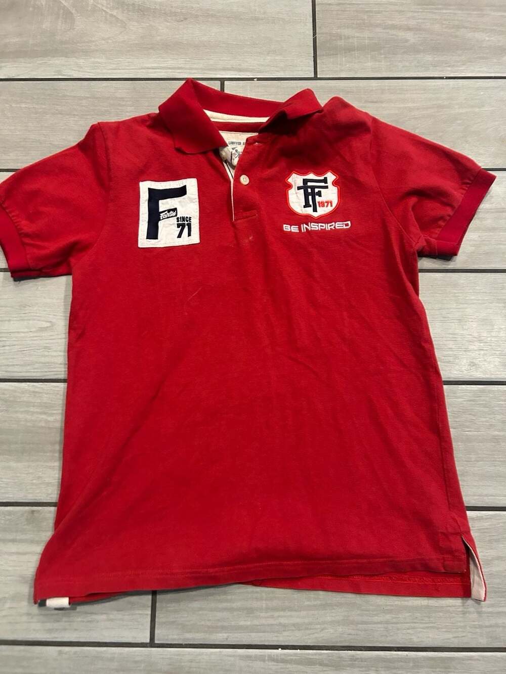 Fairtex Limited Edition Red Polo Shirt with' Logo 1971' Shield Patch, Size M